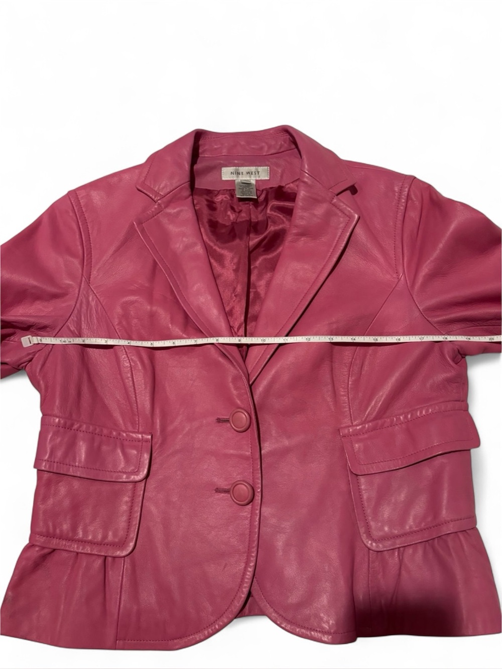 Nine West Pink Genuine Leather Blazer, SZ. L - Picture 5 of 10